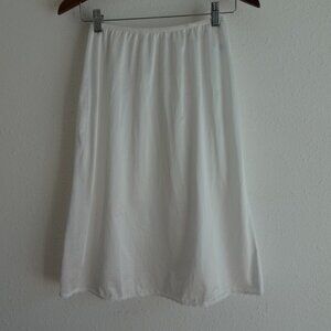 WARNER'S Half Slip Under Skirt White Size M Nylon Lace Trim Y2K Modest 25" Long